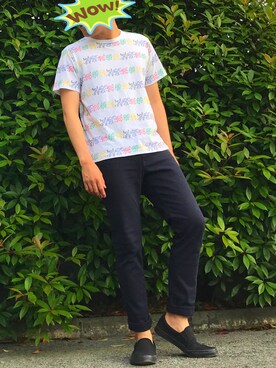 「ヒラキ（ヒラキ）のアイテム（スリッポン）」を使った、TANAKA COMPANYさん（メンズ・175cm）の夏コーディネート