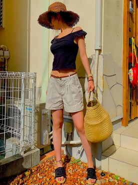 「LOVE BOAT（ラブ・ボート）のアイテム」を使った、(buu<)♡さん（レディース・165cm）の夏コーディネート