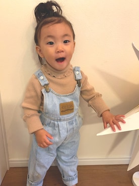 「Guess（ゲス）のアイテム（パンツ）」を使った、ryusei♡さん（キッズ・90cm）の秋コーディネート