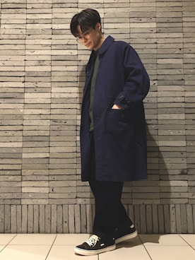 「SEVENDAYS=SUNDAY（セブンデイズサンデイ）のアイテム（ステンカラーコート）」を使った、_kaitoさん（メンズ・167cm）の冬コーディネート