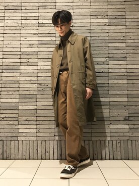 「SEVENDAYS=SUNDAY（セブンデイズサンデイ）のアイテム（ステンカラーコート）」を使った、_kaitoさん（メンズ・167cm）の冬コーディネート