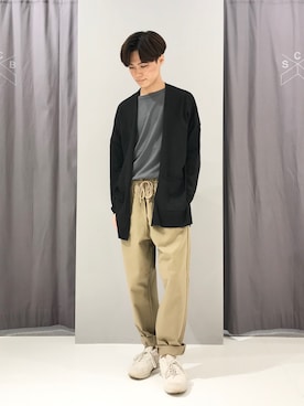 「黒カーディガン」｜_kaitoさん（メンズ・167cm）の秋コーディネート