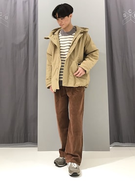 「アイテム（ダウンジャケット/コート）」を使った、_kaitoさん（メンズ・167cm）の秋コーディネート