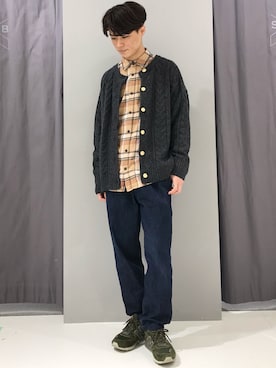 「グレーカーディガン」｜_kaitoさん（メンズ・167cm）の冬コーディネート