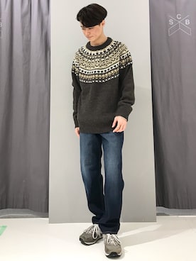「フェアアイルニット」｜_kaitoさん（メンズ・167cm）の冬コーディネート