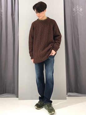 ボルドーニット のメンズ人気ファッションコーディネート Wear