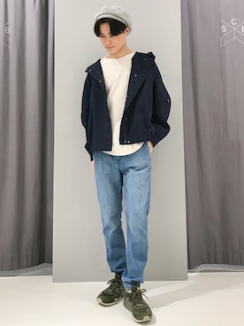 「フード付きアウター」｜「アイテム（ジャケット/アウター）」を使った、_kaitoさん（メンズ・167cm）の春コーディネート