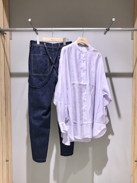 「CRAFT STANDARD BOUTIQUE（クラフトスタンダードブティック）のバックオープンシアーバンドカラーシャツ　＊◇（シャツ/ブラウス）」を使った、_kaitoさん（メンズ・168cm）の春コーディネート