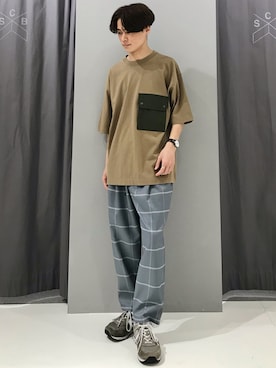 「ベージュTシャツ」｜_kaitoさん（メンズ・168cm）の春コーディネート
