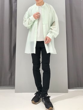 「CRAFT STANDARD BOUTIQUE（クラフトスタンダードブティック）のバックオープンシアーバンドカラーシャツ　＊◇（シャツ/ブラウス）」を使った、_kaitoさん（メンズ・168cm）の春コーディネート