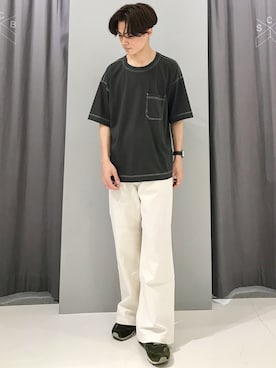 「黒Tシャツ」｜_kaitoさん（メンズ・168cm・20代）の春コーディネート