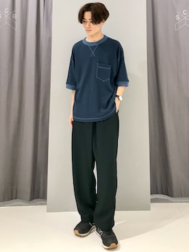 「ワッフルクルーネックＴ」｜_kaitoさん（メンズ・168cm）の春コーディネート