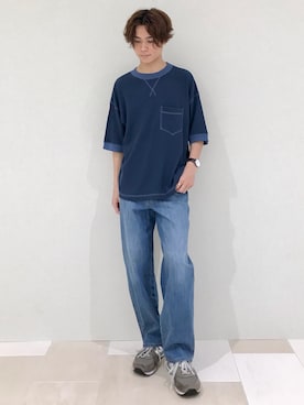 「ワッフルクルーネックＴ」｜_kaitoさん（メンズ・168cm）の夏コーディネート