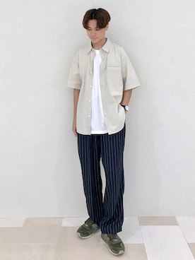 「ストライプパンツ」｜_kaitoさん（メンズ・168cm・20代）の夏コーディネート