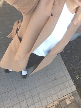 「PLST（プラステ）のアイテム（チェスターコート）」を使った、haaaaguさん（レディース・155cm）の冬コーディネート