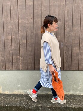 「SM2（エスエムツー）のアイテム（シャツワンピース）」を使った、mao*さん（レディース・155cm）の秋コーディネート