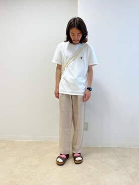 「URBAN RESEARCH DOORS（アーバンリサーチドアーズ）のハードマンズリネン 2タックトラウザー（その他パンツ）」を使った、shibaさん（メンズ・173cm）の春コーディネート