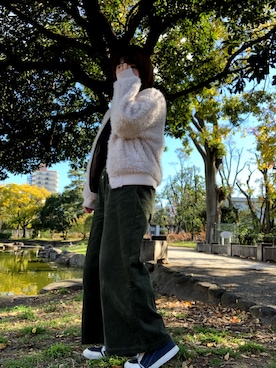 「メチャカリ」｜「アイテム（ブルゾン）」を使った、ゆぽんさん（レディース・157cm）の秋コーディネート
