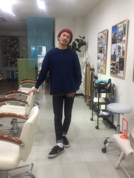 「Herschel Supply（ハーシェルサプライ）のアイテム（レッグウェア）」を使った、Mitsuhiro Moriさん（メンズ・170cm）の春コーディネート