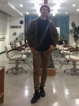 「Herschel Supply（ハーシェルサプライ）のアイテム（レッグウェア）」を使った、Mitsuhiro Moriさん（メンズ・170cm）の春コーディネート