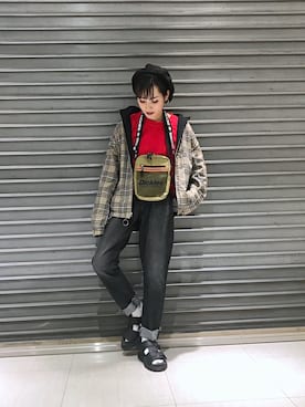 「RAGEBLUE（レイジブルー）のアイテム（その他アウター）」を使った、Miki Maedaさん（レディース・151cm）の秋コーディネート