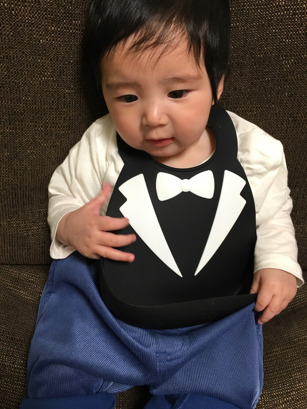 「MAKE MY DAYのアイテム（マグ/哺乳瓶/お食事グッズ、ブラック系）」を使った、SHUNKIさん（キッズ・70cm）の冬コーディネートの1枚目の写真