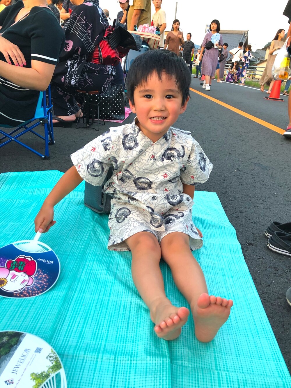「Birthdayのアイテム（水着/着物・浴衣、ホワイト系）」を使った、SHUNKIさん（キッズ・100cm）の夏コーディネートの1枚目の写真