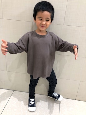 「KWUU（クー）のアイテム」を使った、SHUNKIさん（キッズ・100cm）の秋コーディネート