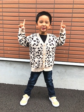 「KWUU（クー）のアイテム」を使った、SHUNKIさん（キッズ・100cm）の冬コーディネート