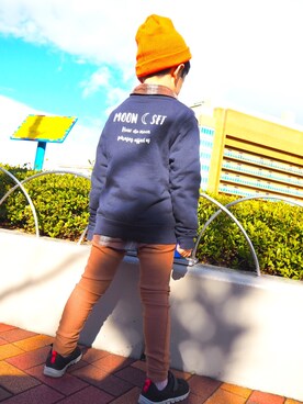 「Right-on（ライトオン）のアイテム（ニットキャップ/ビーニー）」を使った、SHUNKIさん（キッズ・110cm）の冬コーディネート