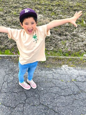 「RADCHAP（ラッドチャップ）のアイテム（帽子）」を使った、SHUNKIさん（キッズ・110cm）の春コーディネート