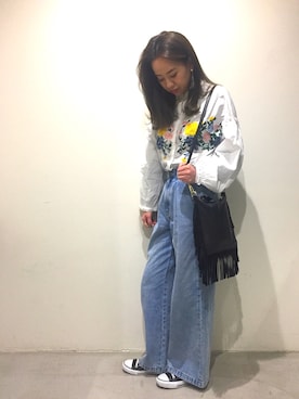 「CONVERSE（コンバース）のconverse（コンバース） ALL STAR OX（オールスターOX）（スニーカー）」を使った、rieさん（レディース・158cm）の冬コーディネート