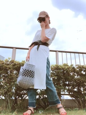 「Acne Studios（アクネストゥディオズ）のアイテム（サンダル）」を使った、ゆうさん（レディース・160cm）の夏コーディネート
