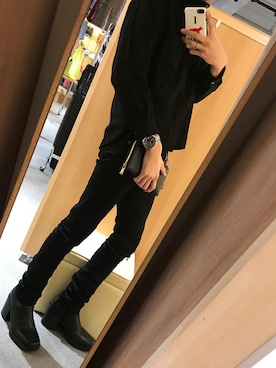 「Saint Laurent」｜「アイテム（腕時計）」を使った、كوؤوكيさん（メンズ・170cm）の冬コーディネート