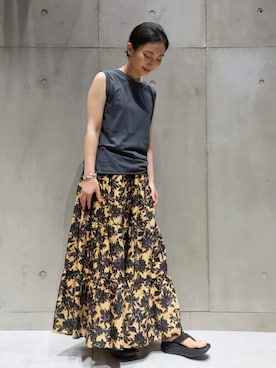 「HOKA（ホカ）のアイテム（サンダル）」を使った、Matsumotoさん（レディース・162cm）の夏コーディネート