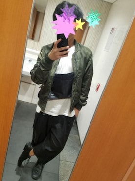 「Confirm（コンファーム）のアイテム（MA-1）」を使った、@MASAさん（メンズ・165cm）の秋コーディネート