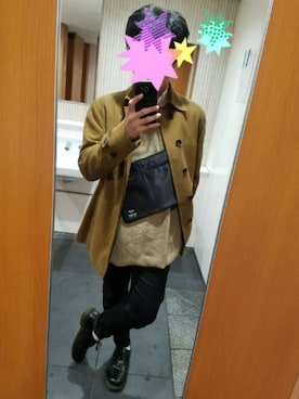 「Dr. Martens（ドクターマーチン）のアイテム（モカシン/デッキシューズ）」を使った、@MASAさん（メンズ・165cm）の冬コーディネート