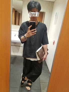 「RAGEBLUE（レイジブルー）のアイテム（クラッチバッグ）」を使った、@MASAさん（メンズ・165cm）の春コーディネート