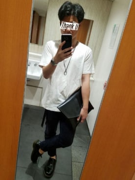 「Dr. Martens（ドクターマーチン）のアイテム（モカシン/デッキシューズ）」を使った、@MASAさん（メンズ・165cm）の夏コーディネート