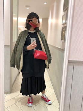 「CONVERSE（コンバース）のconverse（コンバース） ALL STAR OX（オールスターOX）（スニーカー）」を使った、ぷくもちょさん（レディース・157cm）の春コーディネート
