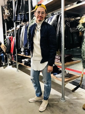 AVIREX HIDEO.Yさん（メンズ・168cm）の冬コーディネート