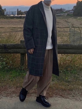 「BEAUTY&YOUTH UNITED ARROWS」｜「アイテム（チェスターコート）」を使った、もっちーさん（メンズ・164cm）の秋コーディネート