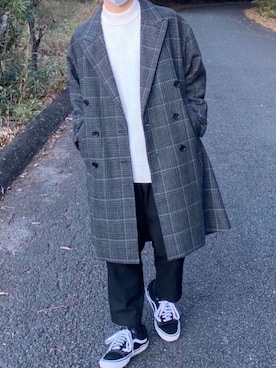 「BEAUTY&YOUTH UNITED ARROWS」｜「アイテム（チェスターコート）」を使った、もっちーさん（メンズ・164cm）の秋コーディネート