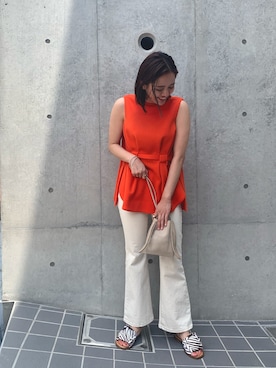 「MARROW（マロウ）のアイテム」を使った、studious_takabaさん（レディース・157cm）の春コーディネート