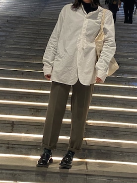 「アイテム（レッグウェア、グリーン系）」を使った、yuuuuさん（レディース・163cm）の秋コーディネート