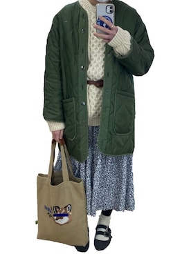 「ADER error」｜「アイテム（ミリタリージャケット）」を使った、yuuuuさん（レディース・162cm）の冬コーディネート