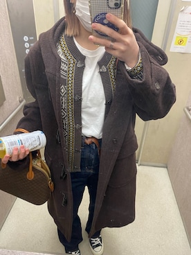 「アイテム（ダッフルコート、ブラウン系）」を使った、yuuuuさん（レディース・162cm）の冬コーディネート
