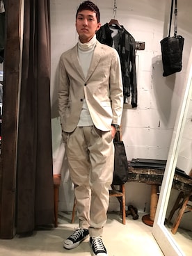 「SOLIDO（ソリード）のアイテム（ジャケット/アウター）」を使った、Renさん（メンズ・181cm）の春コーディネート