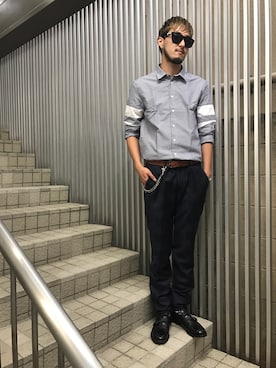 「MSGM（エムエスジーエム）のアイテム（シャツ/ブラウス）」を使った、Renさん（メンズ・181cm）の夏コーディネート