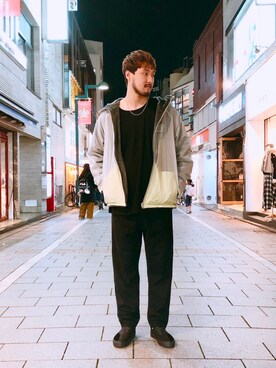 「MINOTAUR（ミノトール）のアイテム（パンツ）」を使った、Renさん（メンズ・182cm）の秋コーディネート